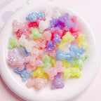 Glow In The Dark Jelly Bear Acrylic Beads 24mm Iridescent Plated 10pcs 2