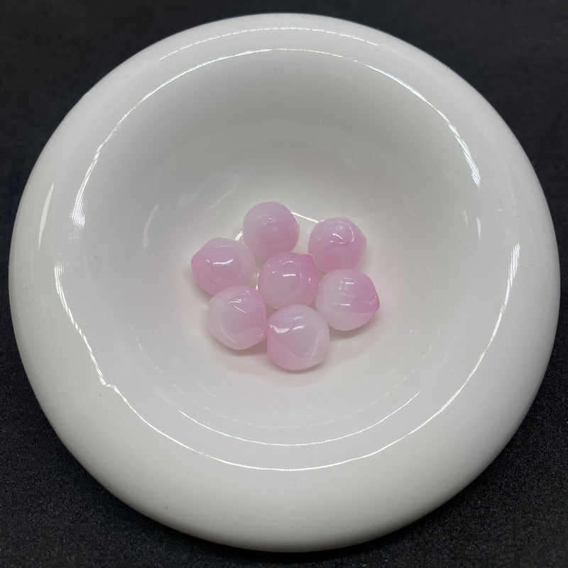 Czech Glass Half Hole Beads 12mm Gradient Peach Colors 100pcs 6