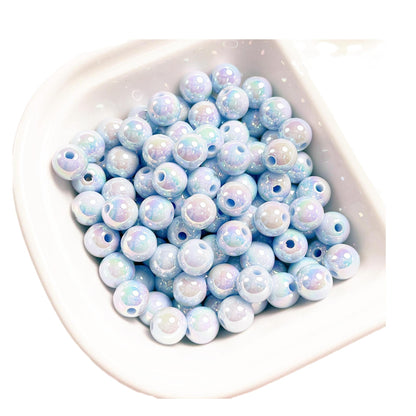 Glow Acrylic Beads 8-12mm Iridescent Plated Pastel Colors 30pcs 5