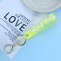 Silicone Transparent Wristlet Keychain Pastel Colors Durable Lightweight 9