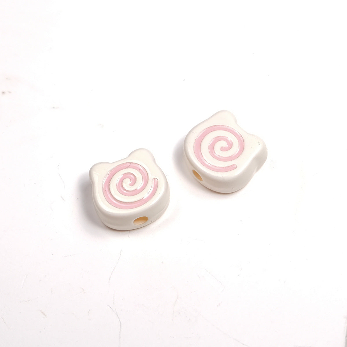 Painted Spiral Bear Acrylic Beads 11mm Colorful Glossy 50pcs 15