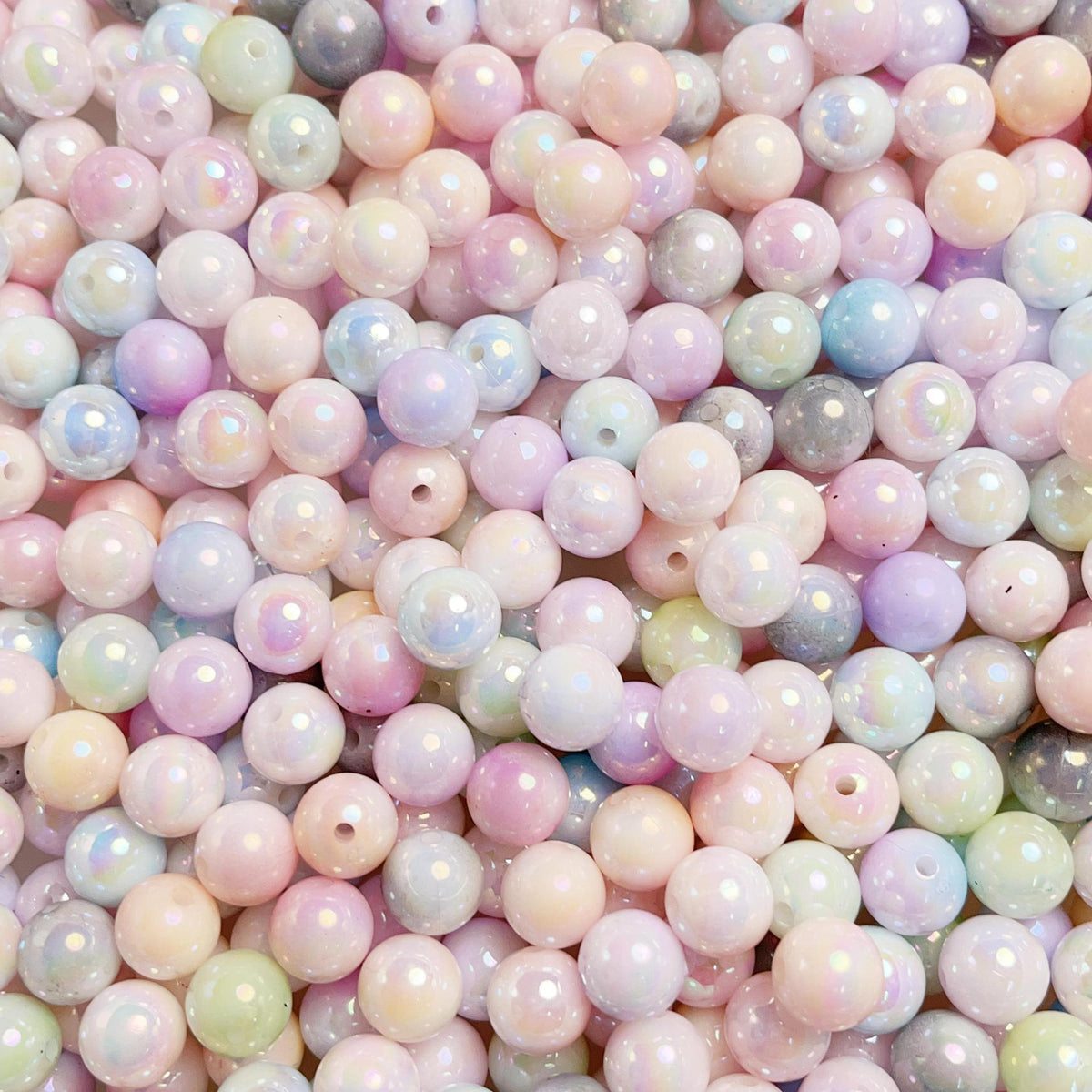 Pearl Round Acrylic Beads 6-10mm Dual Color Gradient Imitation Pearl 3