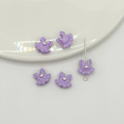 Baking Painted Dress Metal Beads 12mm Colorful Glossy Alloy 10pcs 14