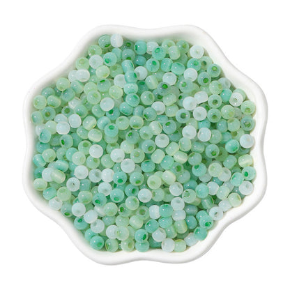 Cat Eye Jade Ice Seed Glass Beads 4mm Soft Pastel Translucent 150pcs 24