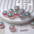 Iridescent Swirl Resin Beads 16mm Round Multicolor 10pcs 2