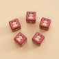 Baking Painted Christmas Square Acrylic Beads 15mm 10pcs 10
