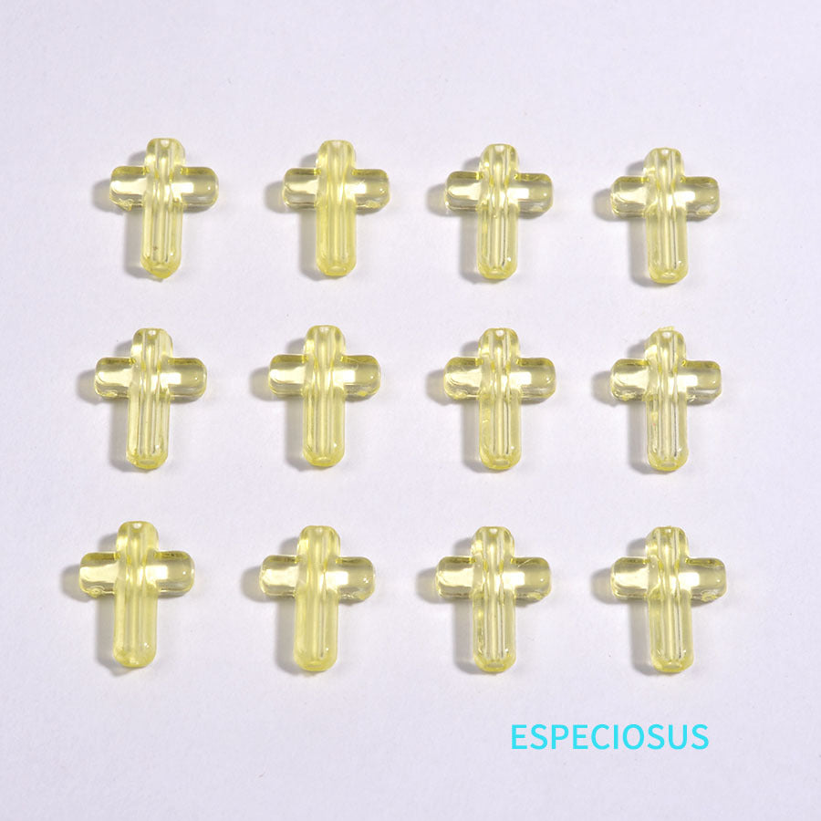 Transparent Cross Acrylic Beads 16mm Colored Glossy 100pcs 11
