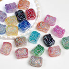 Spiral Pattern Bear Resin Beads 20mm Multicolor Translucent 10pcs 2