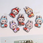 Lantern Metal Beads 24mm Colorful Enamel Bunny Holding 10pcs 4