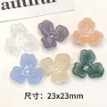 Three-Petal Flower Acrylic Beads 23mm Translucent Mixed Colors 100pcs 2