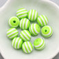 Rainbow Color Striped Resin Beads 12mm Round Glossy 60pcs 14