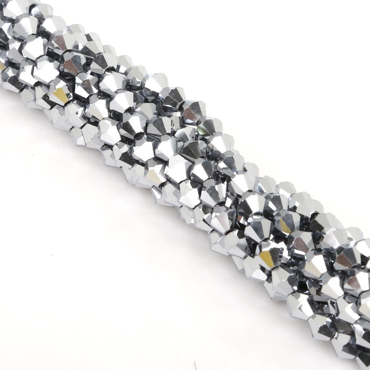 Electroplated Faceted Glass Beads 6mm Transparent Mixed Colors 45pcs 28
