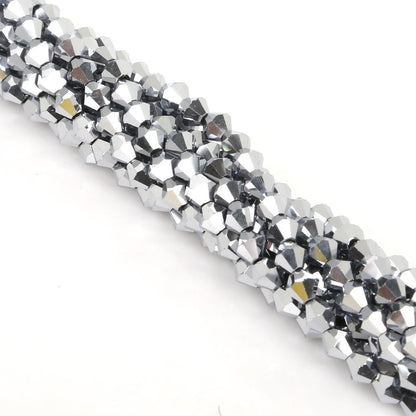 Electroplated Faceted Glass Beads 6mm Transparent Mixed Colors 45pcs 28