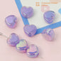 Milky Candy Heart Acrylic Flat Beads 14mm Double Layer 10pcs 10