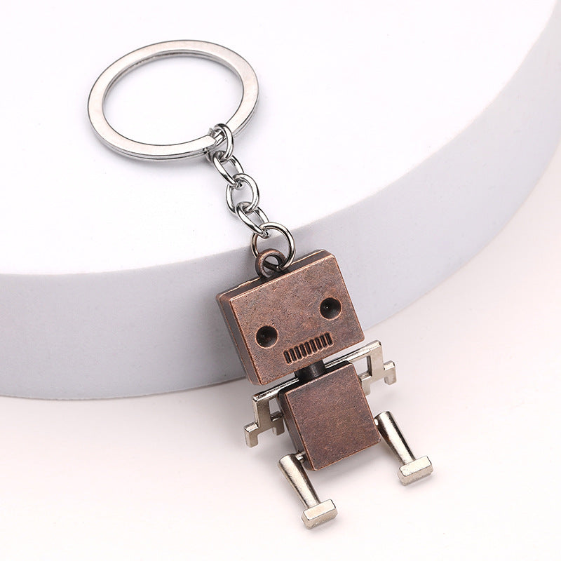 Alloy Robot Keychain Vintage Zinc Alloy Blocky Design 2