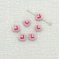 Heart Metal Beads 8mm Two-Tone Enamel Baked Finish 20pcs 14
