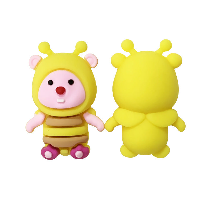 Silicone 3D Focal Beads Cartoon Bee Loop Design 20pcs
