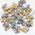Plating Butterfly Glass Beads 17x10mm Iridescent Detailed Wings 10pcs 6