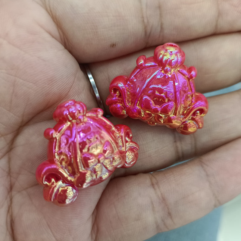 UV Plating Pumpkin Cart Acrylic Beads 22*27mm Colorful 50pcs 2