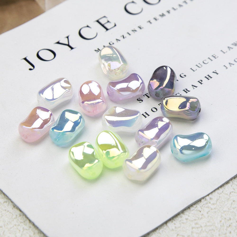 Glossy Plating Irregular Shaped Acrylic Beads 16mm Pastel Colors 20pcs 2
