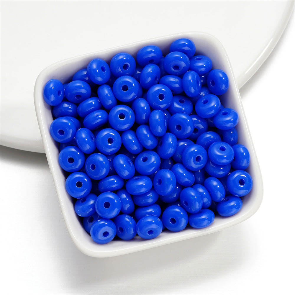 Acrylic Flat Spacer Beads 8mm Glossy Candy Color 100pcs 10