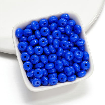 Acrylic Flat Spacer Beads 8mm Glossy Candy Color 100pcs 10