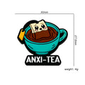 Silicone Focal Beads Tea Cup With Smiling Tea Bag and ANXI-TEA Text 20pcs 2