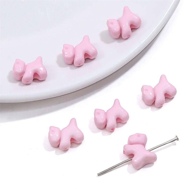 Solid Color Puppy Acrylic Beads 12mm Assorted Bright Pastel 100pcs 9