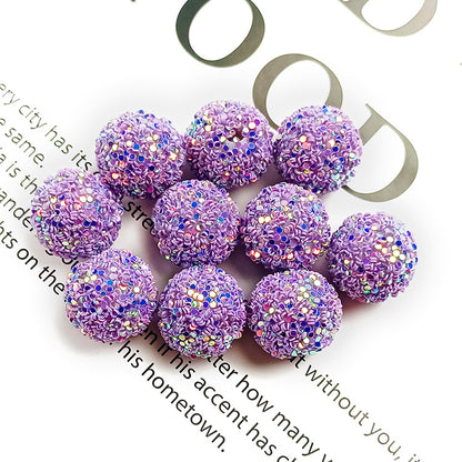 Glitter Bubblegum Beads 16mm Colorful Iridescent Sparkle 1pc 15