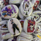 Plating Flat Heart Acrylic Beads Glossy Demon Hunters 50pcs 3