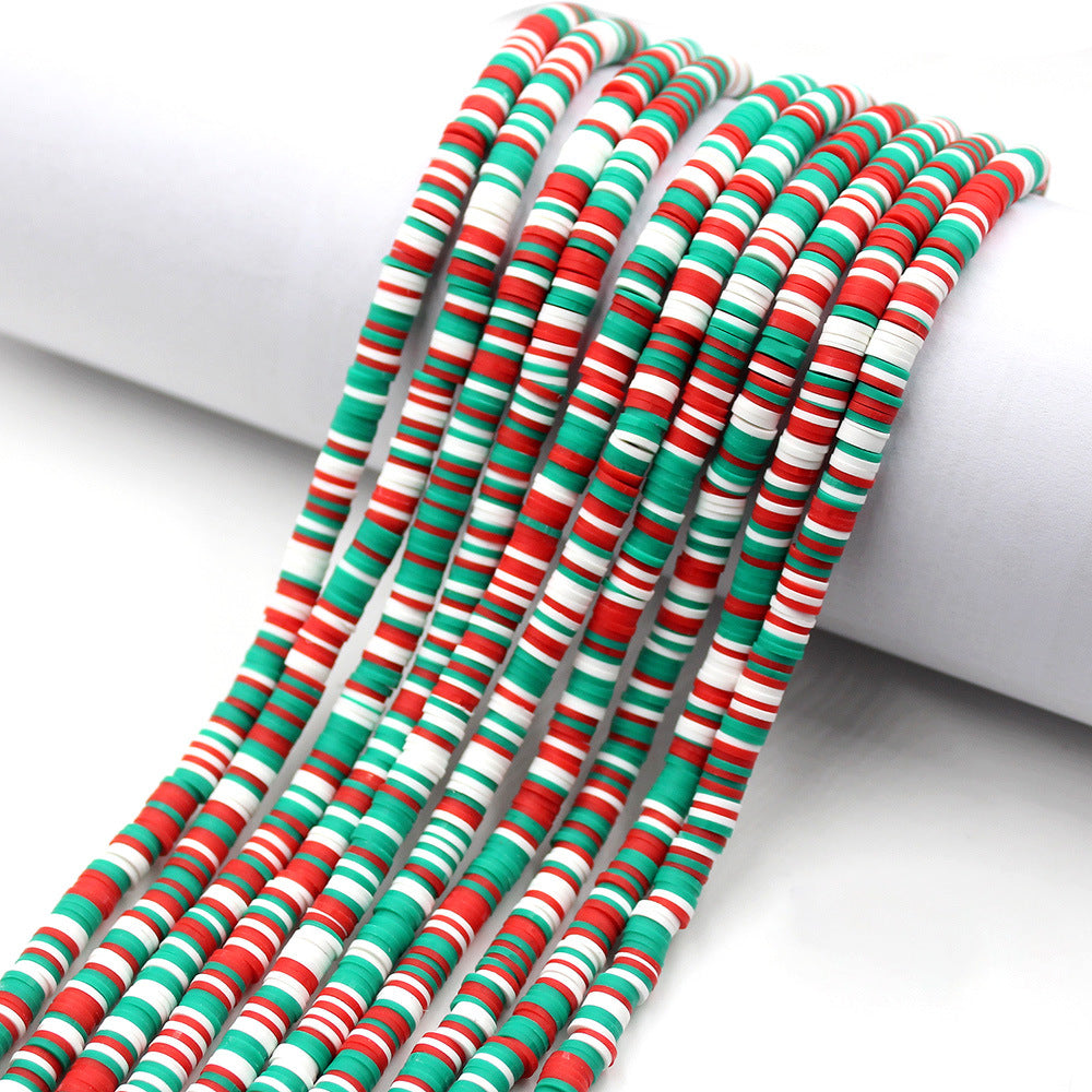 Flat Clay Beads 6mm Colorful Polymer Spacer Disc 10strands 6