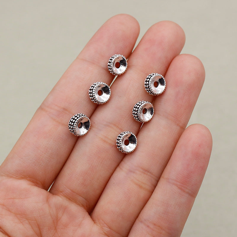 Alloy Round Spacer Beads 7mm Vintage Dotted Tibetan 50pcs 4