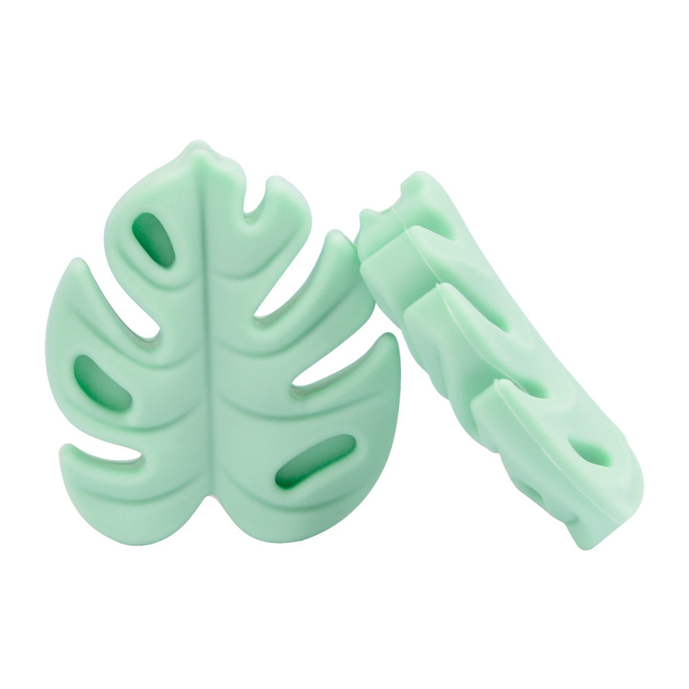 Silicone Focal Beads Leaf Soft Veined Upright Design 20pcs 10