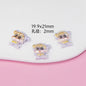 Plating Resin Beads Cartoon Character Glossy Pastel Colors 10pcs 7