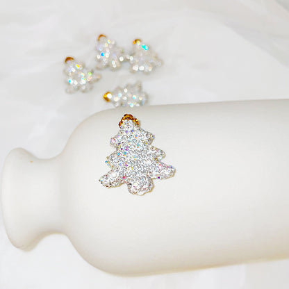 Polymer Clay Christmas Tree Rhinestone Beads 27mm Pre-Lit 2pcs 4