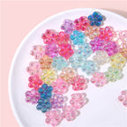 Transparent Flower Acrylic Beads 15x18mm Iridescent Pastel 40pcs 2