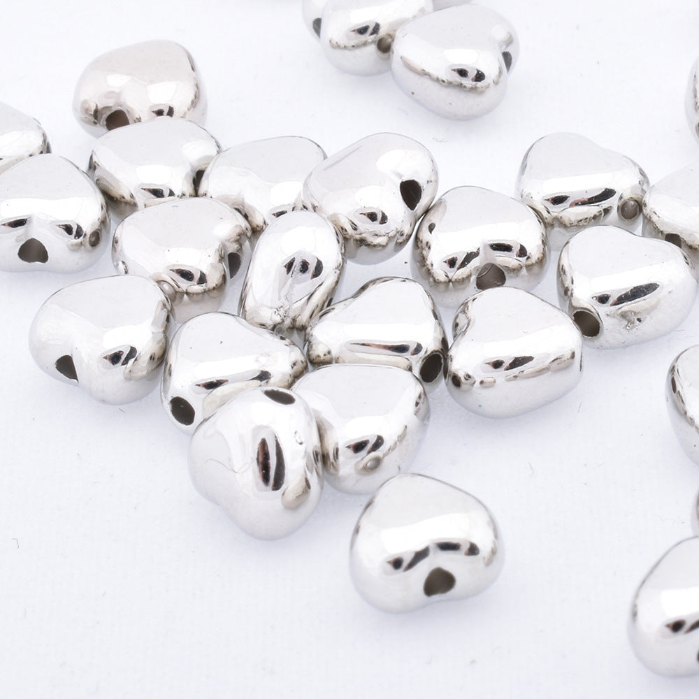 Chunky Heart Acrylic Beads 6mm Glossy KC Gold CCB Plastic 200pcs 2