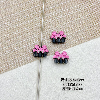 Flower Butterfly Metal Beads 16-20mm Baking Painted Glossy Finish 10pcs 12