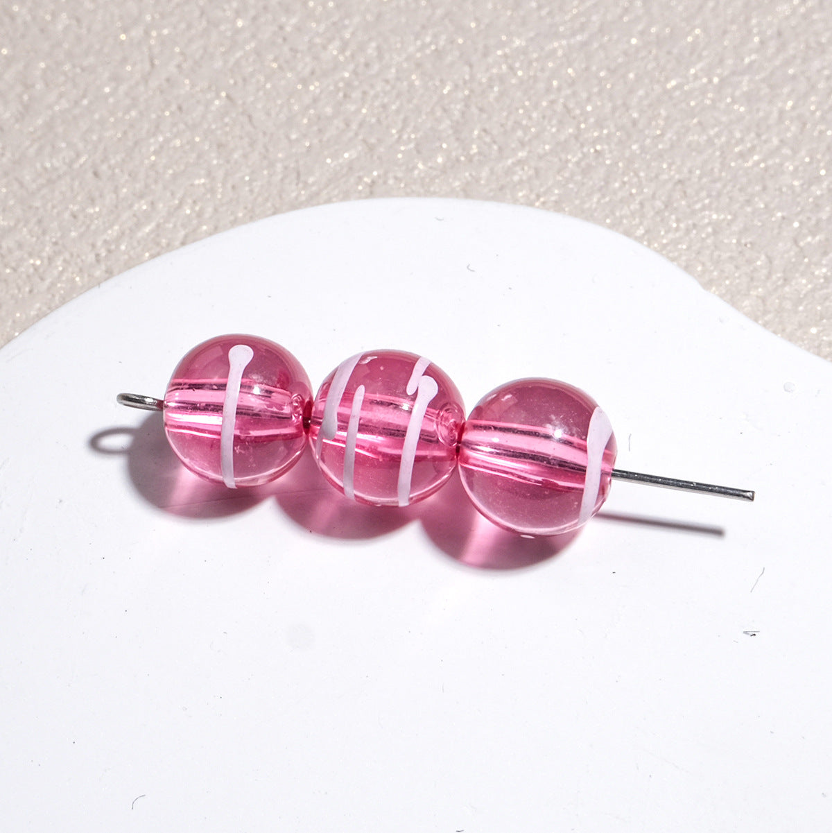 Clear Round Acrylic Beads 10mm Candy Swirl Pattern 100pcs 16