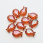 Electroplated Small Fish Glass Beads 10x14mm Translucent 30pcs 10