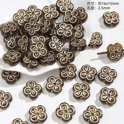 Vintage Imitation Jade Acrylic Beads Opaque Smooth Green 30pcs 11