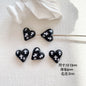 Baking Painted Black and White Metal Beads Quirky Shapes 10pcs 25