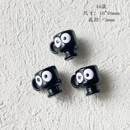 Personification Cup Acrylic Beads 18mm Enamel Glossy 6pcs 18