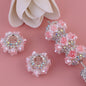 3D Rose Wrapped Rhinestone Beads 22mm Resin Floral Design 10pcs 6