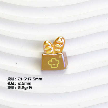 Glossy Fast Food Resin Beads Playful Miniature Set 10pcs 10