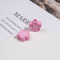 Painted Flower Button Acrylic Beads 12mm Glossy Pastel 50pcs 7