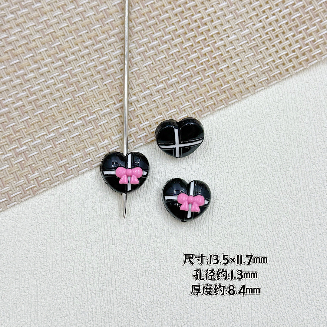 Bouquet and Heart Gift Box Metal Beads 13mm 16mm Pastel Painted 10pcs 21