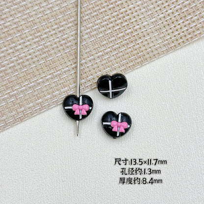 Bouquet and Heart Gift Box Metal Beads 13mm 16mm Pastel Painted 10pcs 21