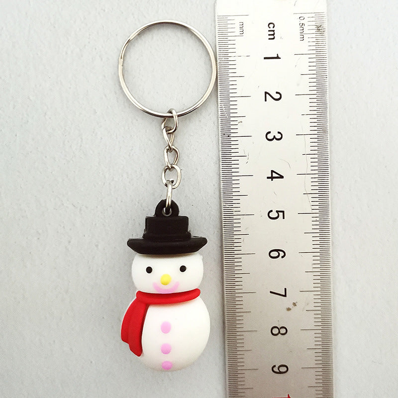 Silicone Christmas Snowman Keychain Colorful Holiday Charm 3