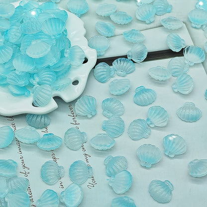 Czech Glass Beads Scallop Shell 16-18mm Frosted Pastel Colors 25pcs 8
